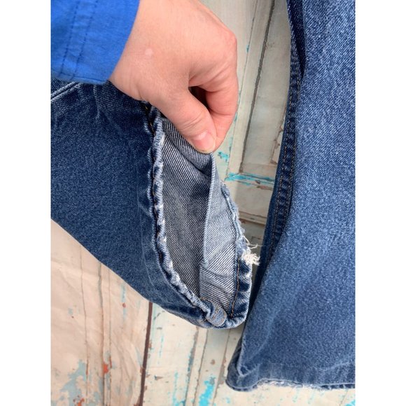 Levi Straight Fit Mens 32x 27 ALTERED (2.5” Hemmed can be released) Dark Blue Wa - Picture 5 of 9